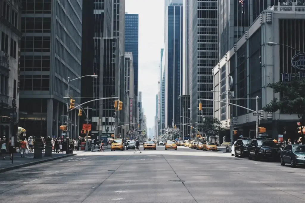 Cars and Taxi cabs in Manhattan, New York City