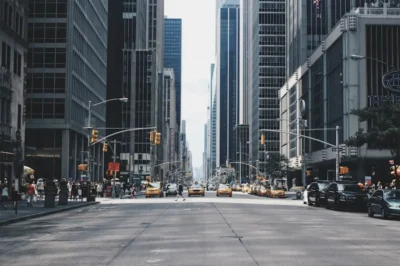Cars and Taxi cabs in Manhattan, New York City